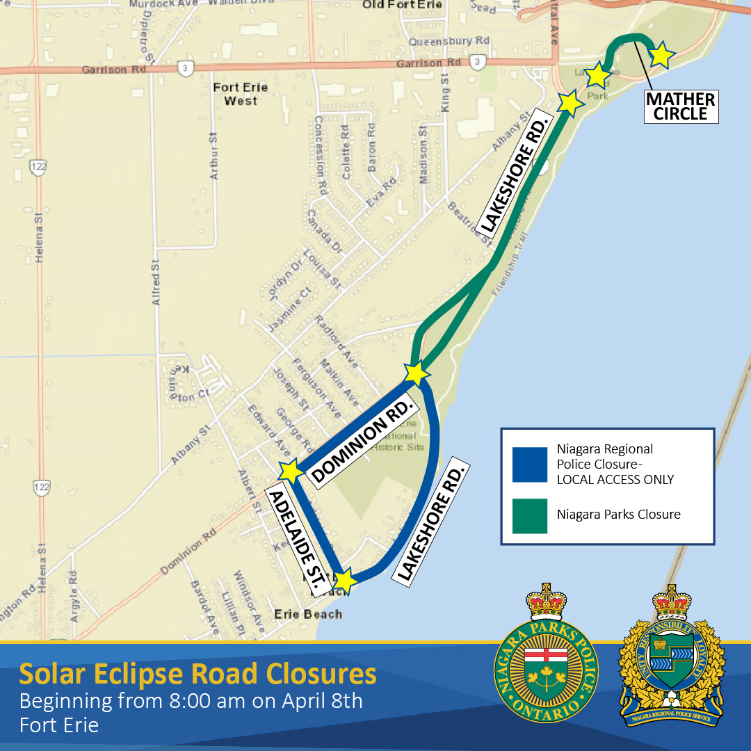 map of fort erie eclipse road closures