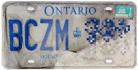 Peeling licence plate 2