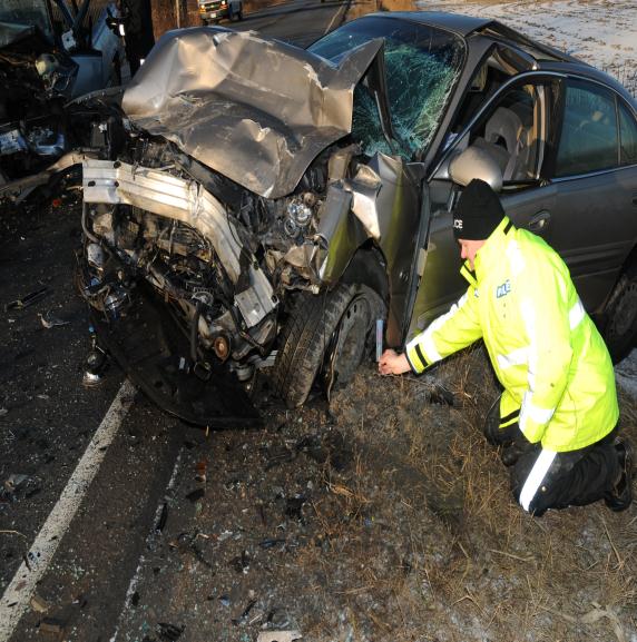 Investigators at accident scene