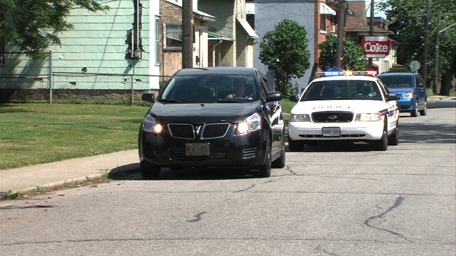 Cruiser pulling car over