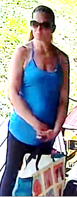 female stealing package