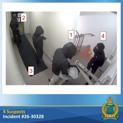 Four Suspects wearing dark clothing