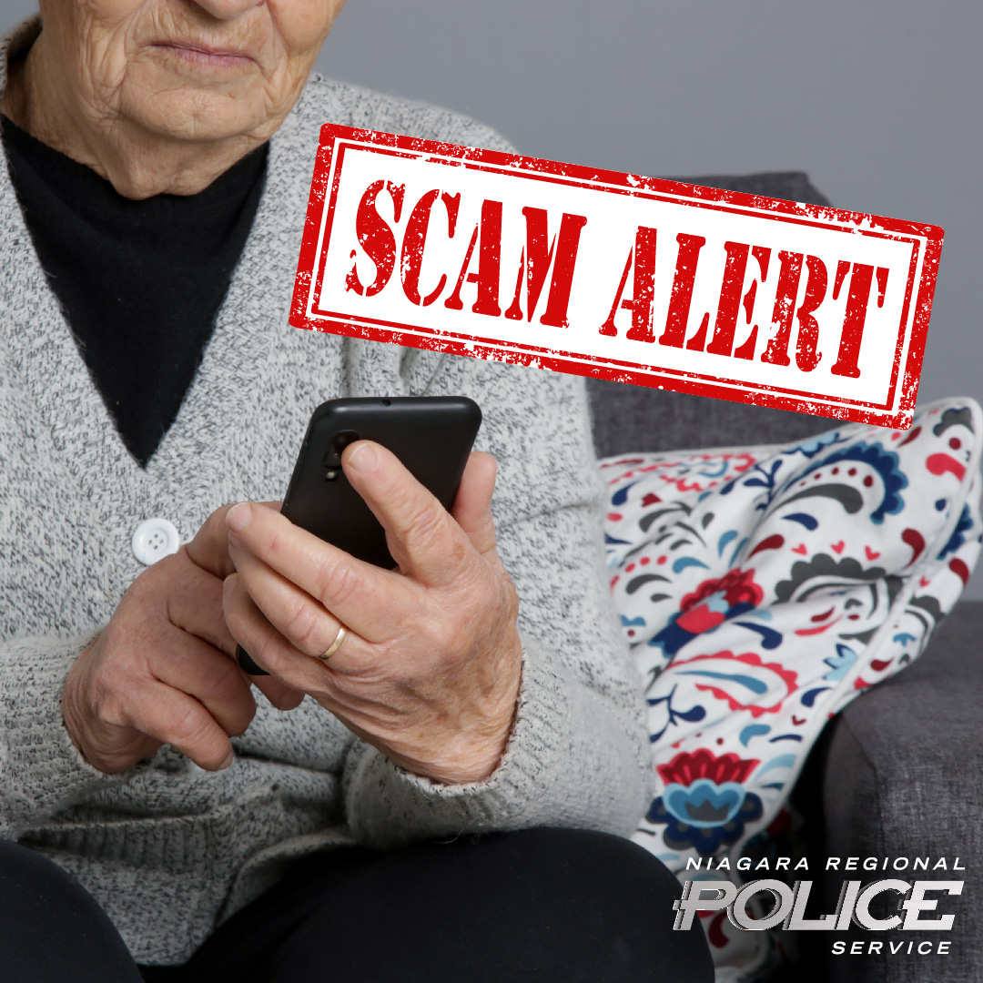 Anti-Fraud Graphic Senior looking at phone