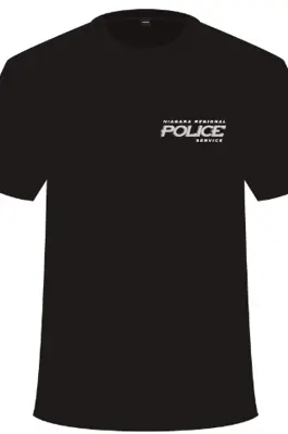 tshirt - black with police wordmark