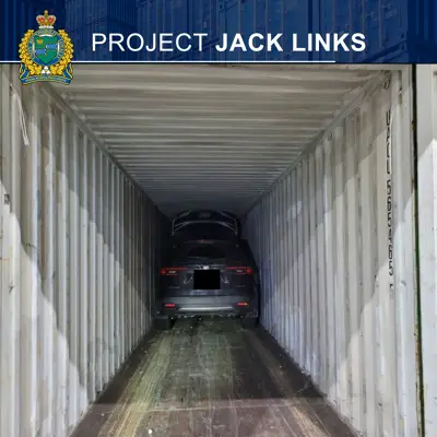 A vehicle in a shipping craft