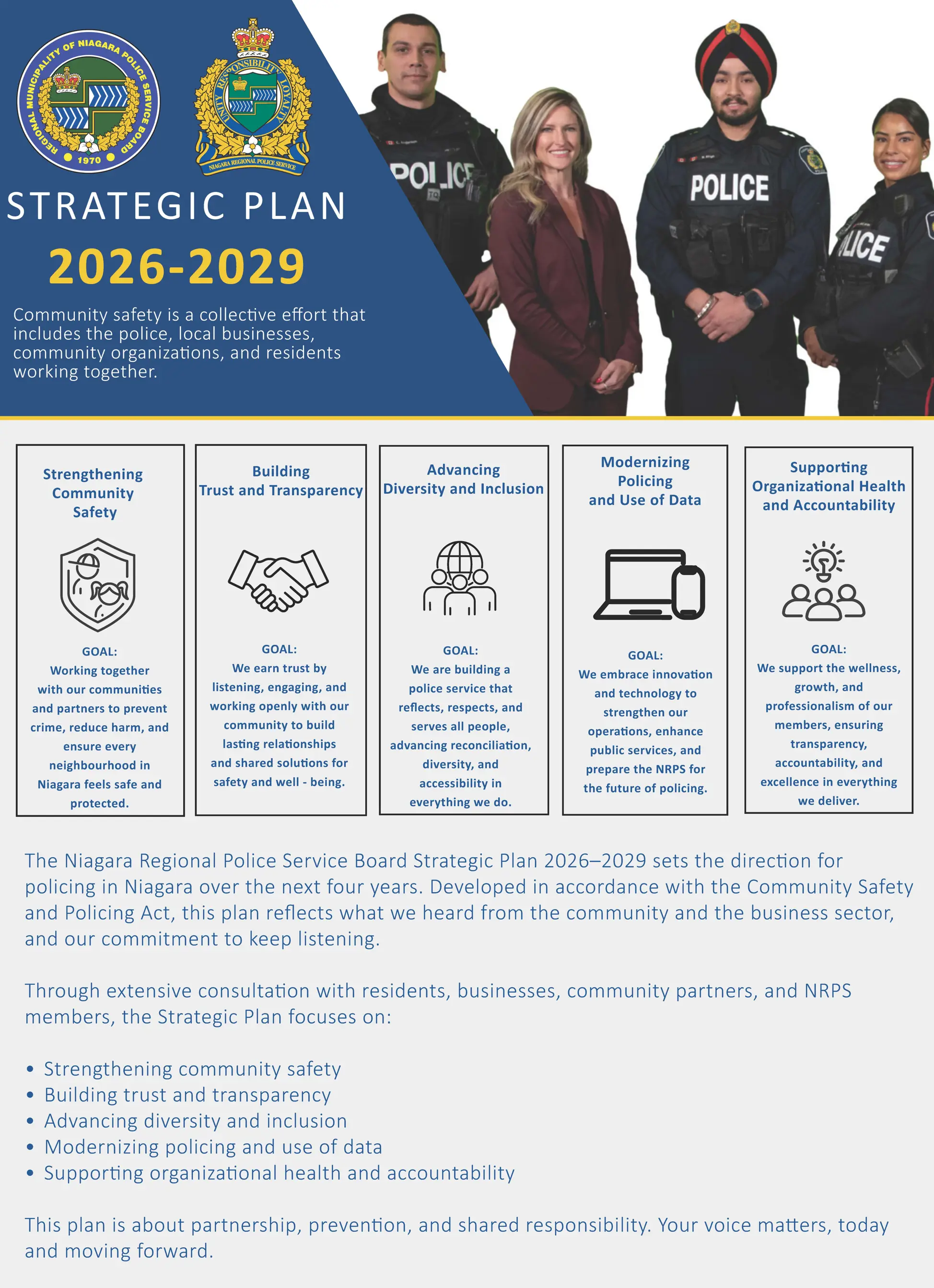 Advertisement for Niagara Regional Police Service Board Strategic Plan 2026-2029 