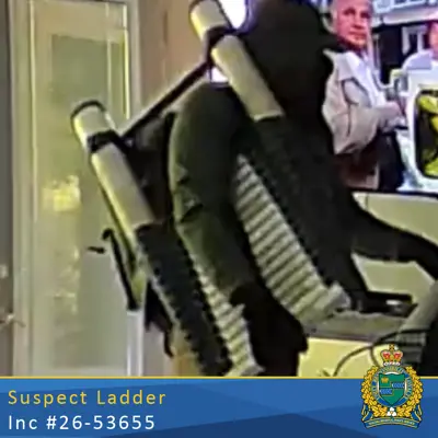 Photo of suspect with Ladder
