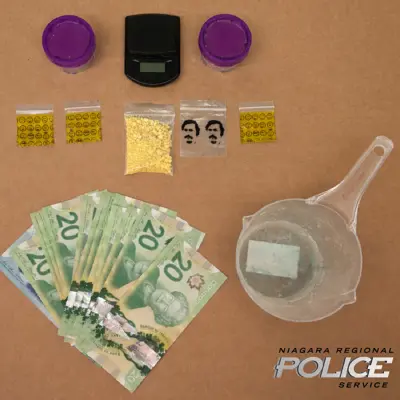 Photo of Items Seized in Arrest