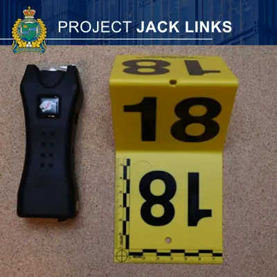 An auto theft tool with a evidence marker beside it